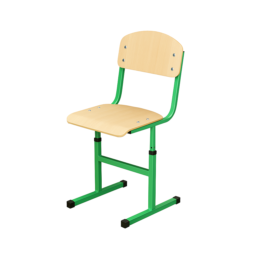 Стілець Т-под., на ПОСИЛЕНІЙ квадратній трубі, АНШАР ГРУП (190297) регул. по висоті 380х424-465х745-855 мм, №3-6 (h=350-460 мм) із РЕГУЛ. СИДІННЯ ПО ГЛИБИНІ